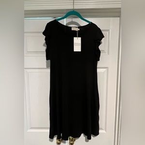 NWT Dress Ruffle Sleeve Round Neck Mini Dress Loose Short Flowy w/ Pockets